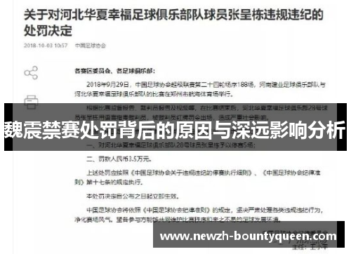 魏震禁赛处罚背后的原因与深远影响分析